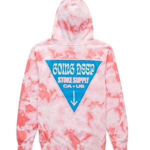 Chad & JT‎ x Going Deep Stoke Supply coral tie dye hoody